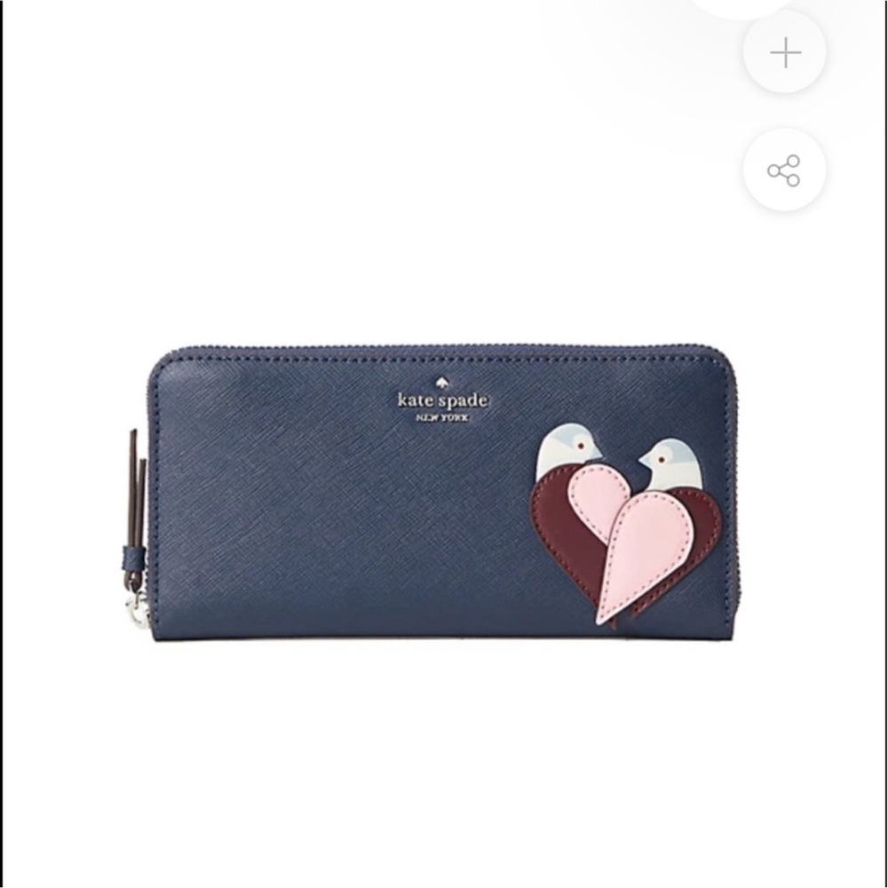 Kate spade continental wallet, lovebirds, like new